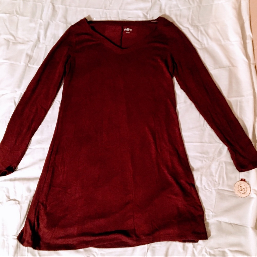 So simply cozy dress Burgundy long sleeve NWT